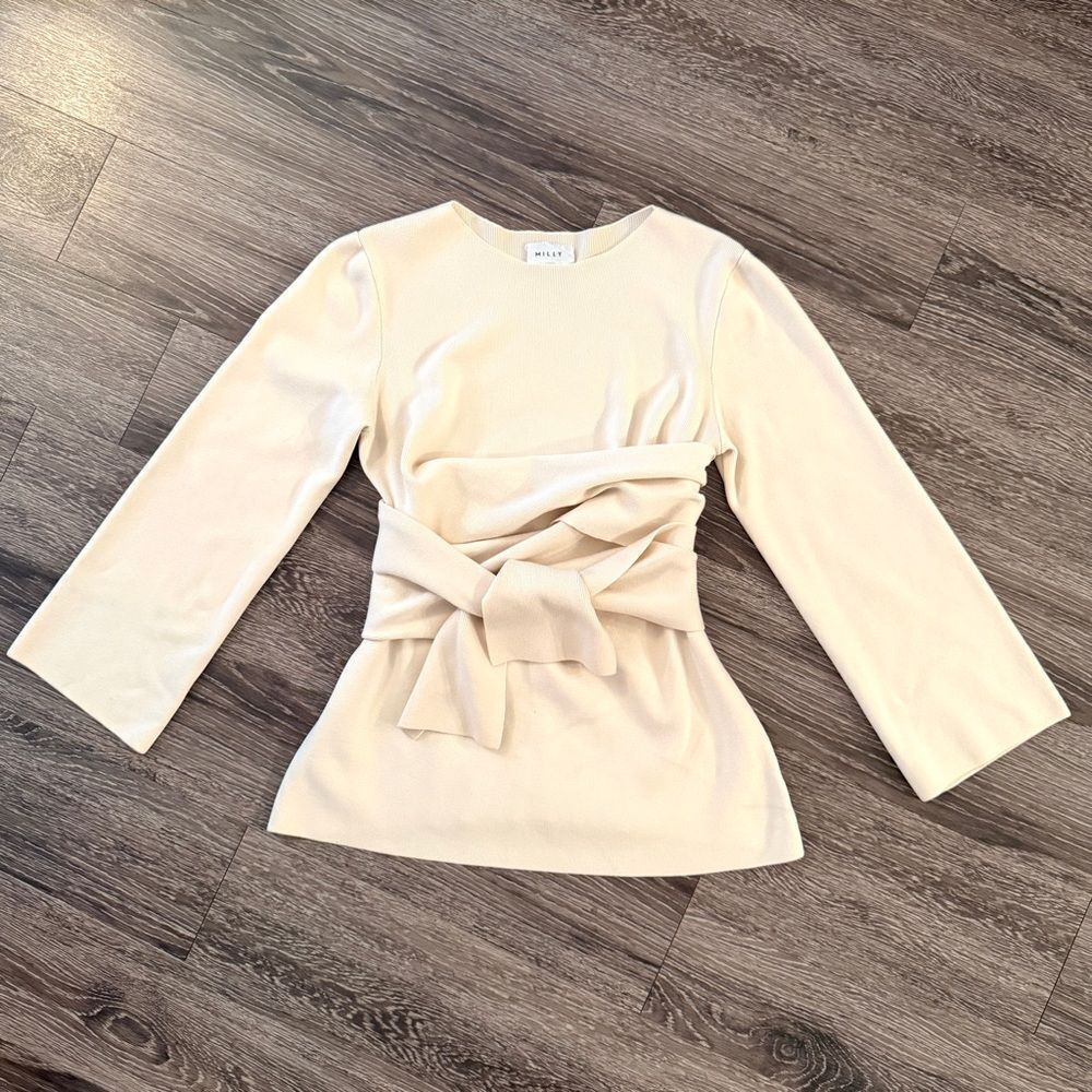 Milly Wool Spandex Wrap Sweater